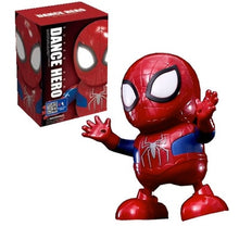 Load image into Gallery viewer, Dance Iron Man Spider Man Avengers Action Figure Toy LED Flashlight With Light Sound Music Robot Bumblebee Hero Electronic Toy
