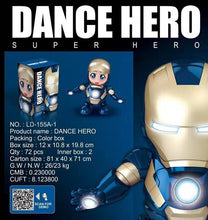 Load image into Gallery viewer, Dance Iron Man Spider Man Avengers Action Figure Toy LED Flashlight With Light Sound Music Robot Bumblebee Hero Electronic Toy
