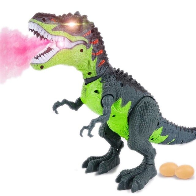 Simulated Flame Spray Tyrannosaurus T-Rex Dinosaur Toy Kids Walking Dinosaur Water Spray Red Light & Realistic Sounds 95AE